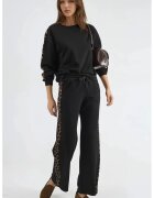 HiCCUP Costum dama - set coordonat doua piese - talie inalta - imprimeu leopard - negru -
