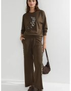 HiCCUP Costum dama - set din doua piese - model leopard - maro castaniu - fabricat din modal
