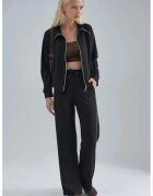HiCCUP Costum dama - set din doua piese - talie inalta - picioare largi - negru - tricot de grosime medie
