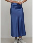 HiCCUP Fusta midi dama - talie inalta - satin - albastru