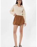 HiCCUP Fusta mini cu pantaloni scurti atasati dama - talie inalta - textil - maro