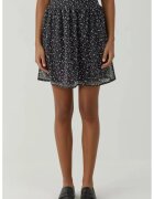 HiCCUP Fusta mini - florala - talie inalta - neagra - textil