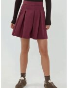 HiCCUP Fusta mini plisata cu fermoar - rosu ciresiu - textil