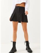 HiCCUP Fusta mini plisata - talie inalta - negru - textil -