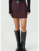 HiCCUP Fuste - mini fuste cu talie inalta - detalii arcuite - maro - textil
