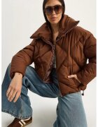 HiCCUP Geaca matlasata supradimensionata maro mocha inchis - textil