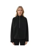 HiCCUP Hanorac cu fermoar cu maneca lunga - croiala lejera - negru - textil