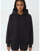 HiCCUP Hanorac cu gluga detalii cu paiete - negru - textil