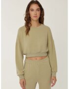 HiCCUP Hanorac dama crop - verde - bumbac - regular fit