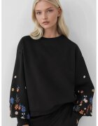 HiCCUP Hanorac dama - cu gat rotund - maneca lunga - negru - textil