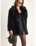 HiCCUP Palton dama - blana artificiala - negru - jerseu -