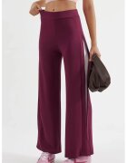 HiCCUP Pantaloni dama - Colectia Bersan - talie normala - picior larg - rosu - textil