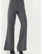 HiCCUP Pantaloni dama - evazati cu talie inalta - gri - textil