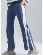 HiCCUP Pantaloni dama - talie inalta - picior larg - albastru - textil