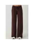 HiCCUP Pantaloni de trening - picior larg - talie inalta - maro castaniu - textil