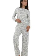 HiCCUP Pijama dama - Alb/Albastru - Jerseu