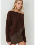 HiCCUP Pulover dama - Tricot - Maro castaniu - One Size
