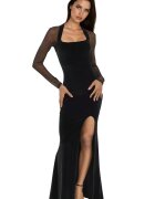 HiCCUP Rochie maxi de seara - Jerseu - Negru - Bodycon