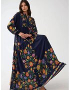 HiCCUP Rochie maxi - decolteu in V - bleumarin - textil