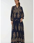 HiCCUP Rochie maxi - imprimeu - albastra - viscoza