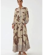 HiCCUP Rochie maxi - imprimeu - maro - viscoza