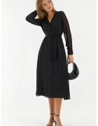 HiCCUP Rochie midi A-line - cu nasturi - Negru