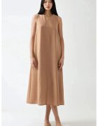 HiCCUP Rochie midi - fara maneci - bumbac si in - maro