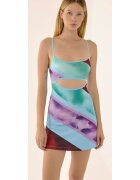 HiCCUP Rochie mini - colorata cu decupaje - multicolor - poliester si elastan