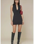 HiCCUP Rochie mini - decolteu adanc in V - negru - textil