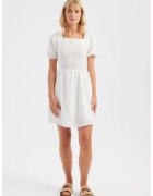 HiCCUP Rochie mini maneca scurta - decolteu patrat - alb - material textil