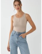 HiCCUP Top scurt bej jerseu poliester - Natural