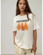 HiCCUP Tricou dama bumbac 100% - supradimensionat - portocaliu/alb