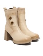 Hispanitas Botine dama HI254228 - Piele naturala - Crem