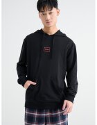 HUGO Bluza de pijama din amestec de bumbac cu logo - Negru