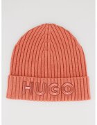 HUGO Caciula din lana cu logo brodat - Roz zmeuriu