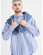 HUGO Camasa relaxed fit din bumbac cu guler fixat cu nasturi - Alb/Albastru deschis