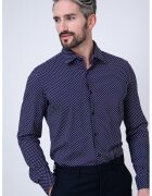 HUGO Camasa slim fit cu imprimeu Kenno - Bleumarin
