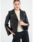 HUGO Jacheta biker de piele Lujana - Negru