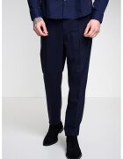 HUGO Pantaloni slim fit din amestec de lana - Bleumarin