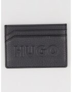 HUGO Portcart de piele cu logo - Negru