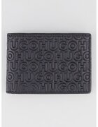 HUGO Portofel de piele cu logo - Negru