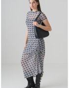HUGO Rochie asimetrica cu imprimeu - Alb murdar/Gri inchis/Transparent