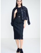 HUGO Rochie midi din denim - fara maneci - Albastru ultramarin