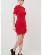 HUGO Rochie-tricou mini cambrata - Rosu vermillion