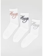 HUGO Set de sosete - 3 perechi - Alb/Negru/Argintiu
