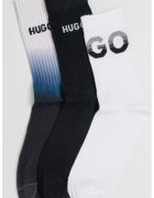 HUGO Set de sosete lungi cu model - 3 perechi - Negru/Crem