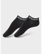 HUGO Set de sosete pana la glezna cu logo - 3 perechi - Negru/Alb murdar