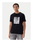 HUGO Tricou barbat negru - bumbac - imprimeu