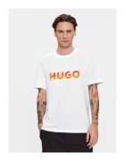 HUGO Tricou barbati alb/rosu - bumbac