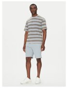 HUGO Tricou barbati albastru deschis - bej - bumbac -